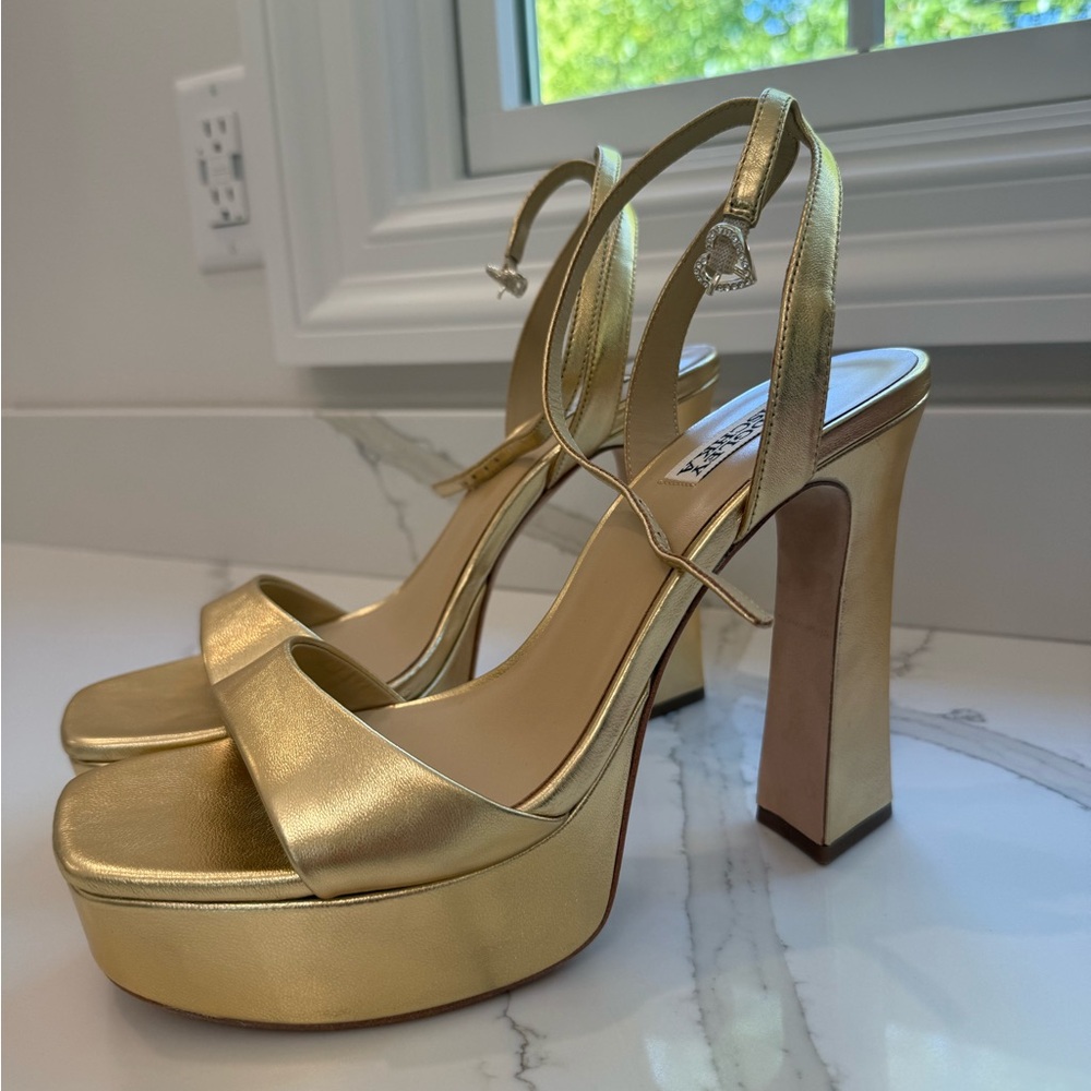 Badgley Mischka Gold Strappy Heels